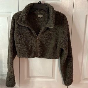 SKIMS Teddy Zip Up Crop Jacket